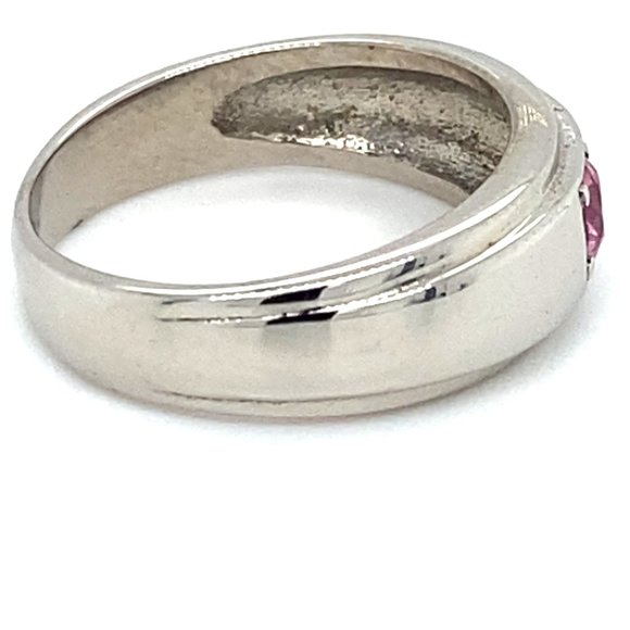 Red Tourmaline .24ct Platinum Solid Silver Ring - Picture 4 of 6